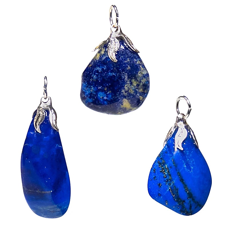 Pandantiv cu pietre prețioase Lapis Lazuli --±1,5-3cm Pachet 3 buc - ±1,5-3cm Pachet 3 buc