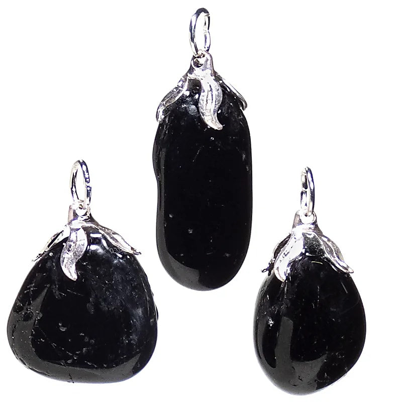 Colgante de piedras preciosas Turmalina negra --±1,5-3 cm Paquete de 3 piezas - ±1,5-3 cm Paquete de 3 piezas