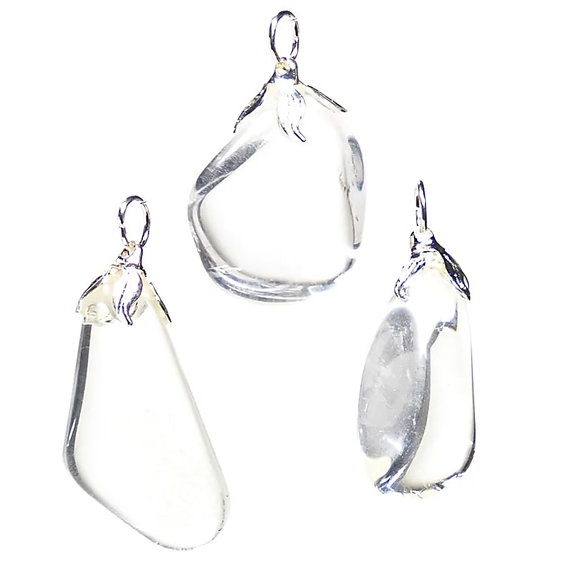 Colgante de piedras preciosas Cristal de roca: ± 1,5-3 cm, paquete de 3 piezas - ± 1,5-3 cm, paquete de 3 piezas