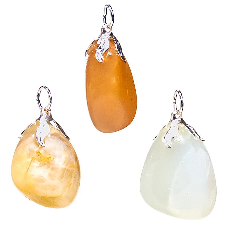Pandantiv Gemstone Moonstone - ±1,5-3cm Pachet De 3 Buc