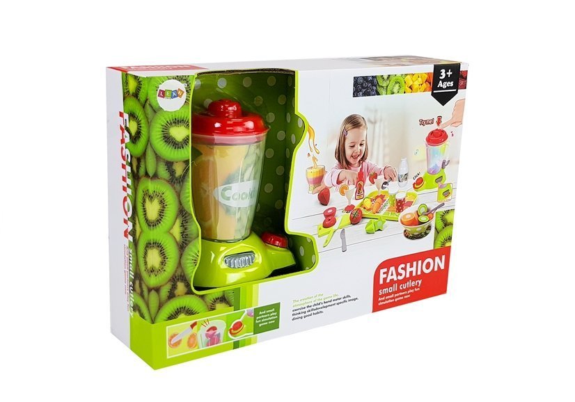 Set Of Vegetables And Fruits With A Battery Blender And A Tray