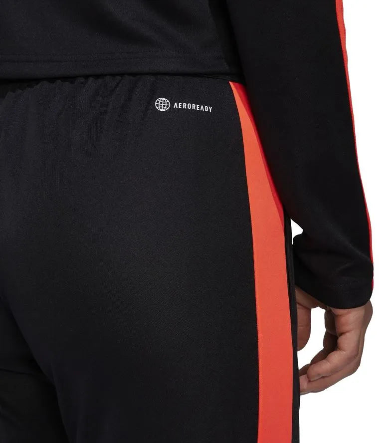 Adidas wms tiro pants dubh-app gréine dearg dubh xl