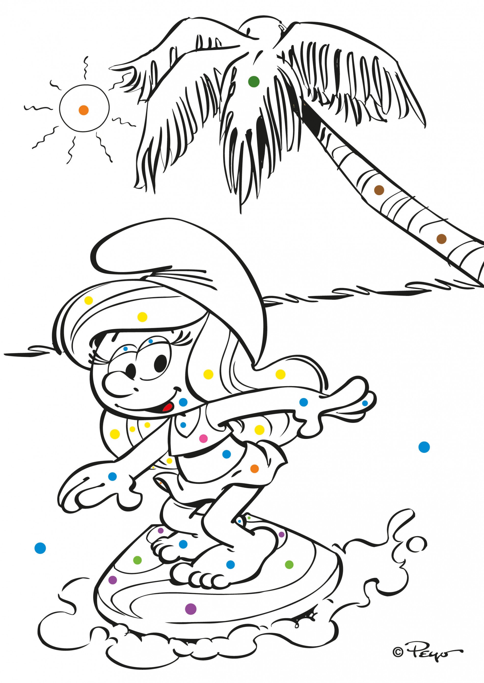 Coloring Book A5 Smurfs With Wax