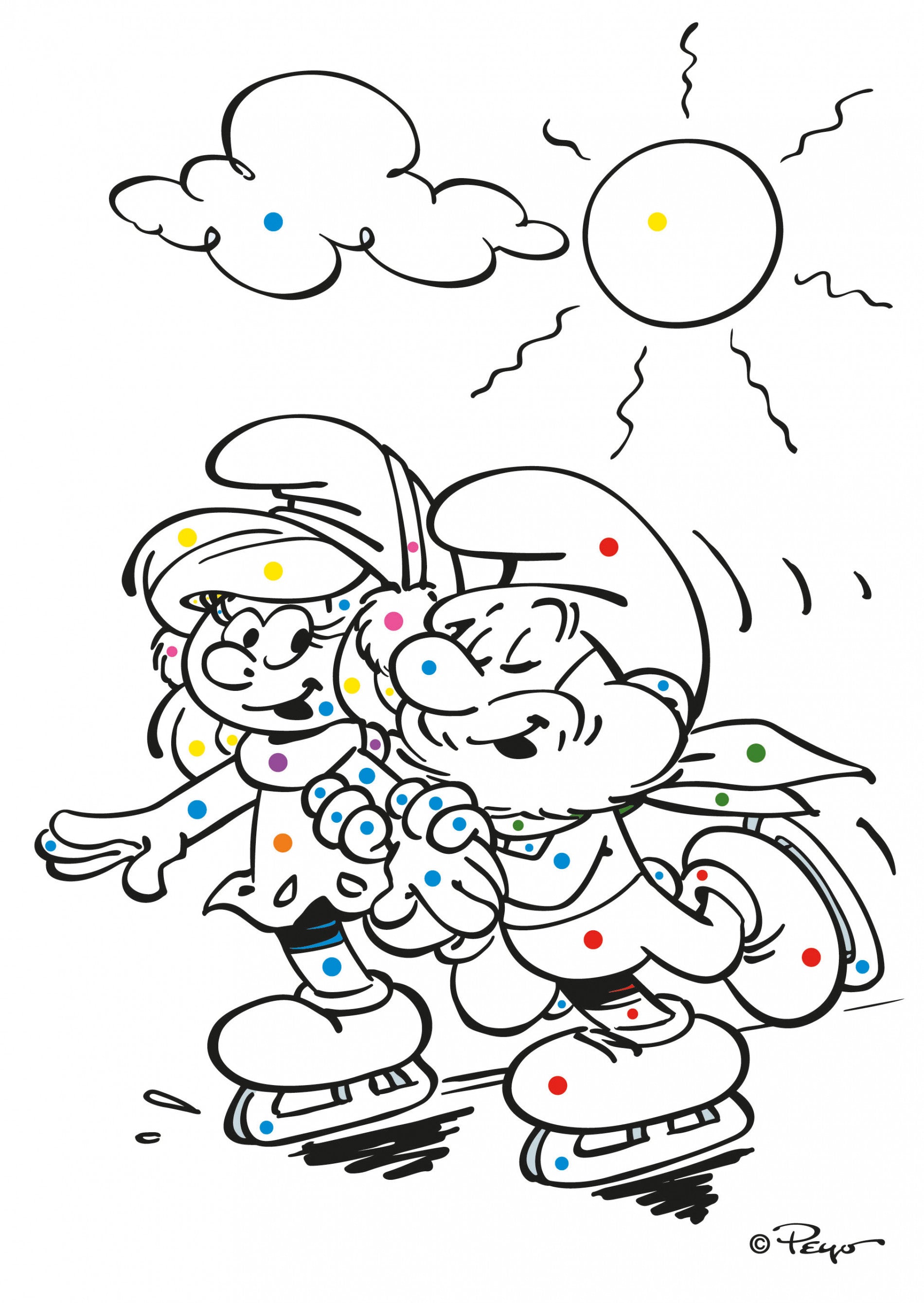 Coloring Book A5 Smurfs With Wax