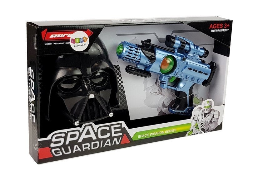 Set Laser Gun Space Warrior Mask Lights Sounds