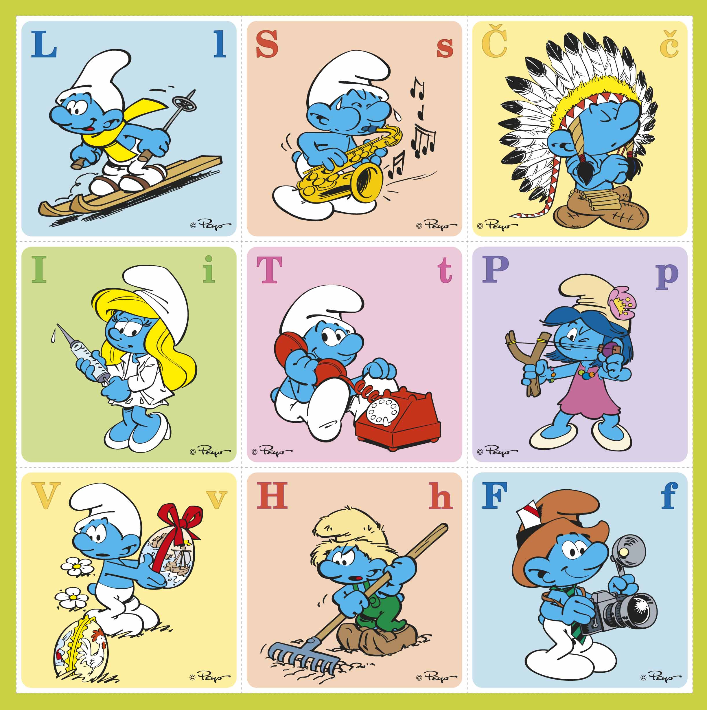 Memory Game In The Smurfs Alphabet Workbook