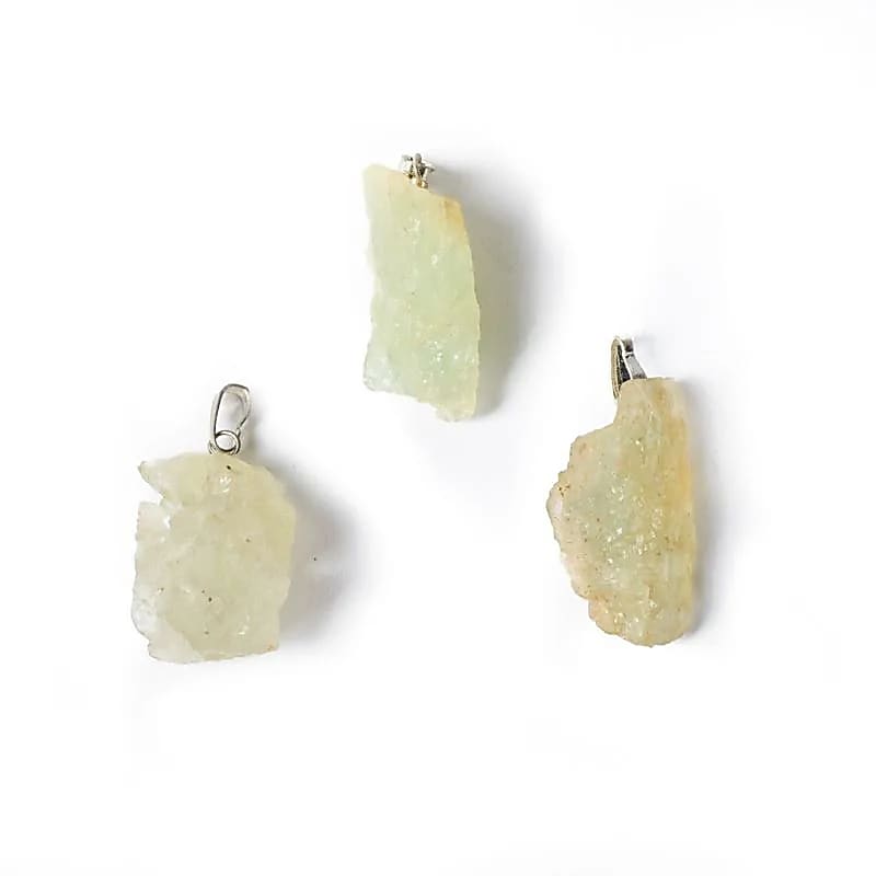 Green Calcite Rough Gemstone Pendant --package Of 3 Pcs - ±2-4cm