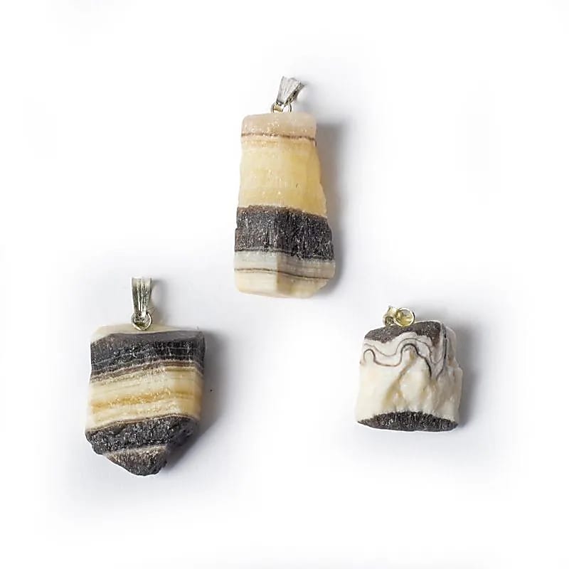 Zebra Onyx Ru ædelstensvedhæng --pakke med 3 stk - ±2,5cm