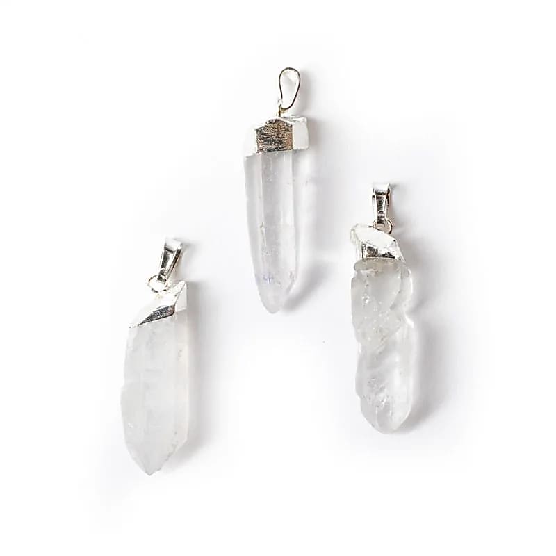 Colgante de piedras preciosas en bruto de cristal de roca - ± 4 cm, paquete de 2 piezas