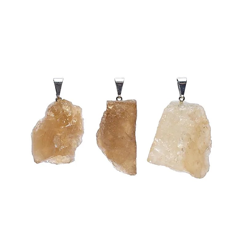 Natuurlijke citrien hanger met ruwe edelsteen --pakket van 3 stuks - ±2cm