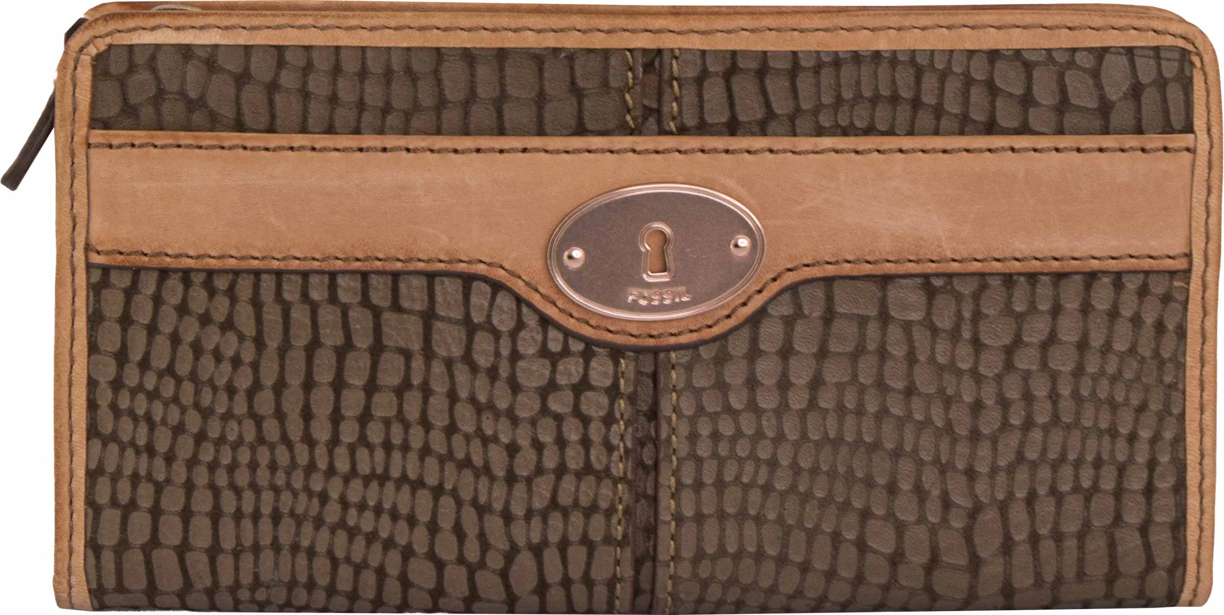 Women's Wallet Fossil Leather Wallet Maddox Grey