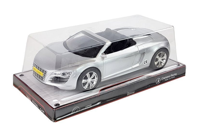 Voiture miniature cabriolet argent 1:18