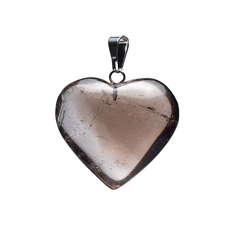 Smokey Quartz Gemstone Pendant Heart Shaped --package Of 2 Pcs - ±2-3cm