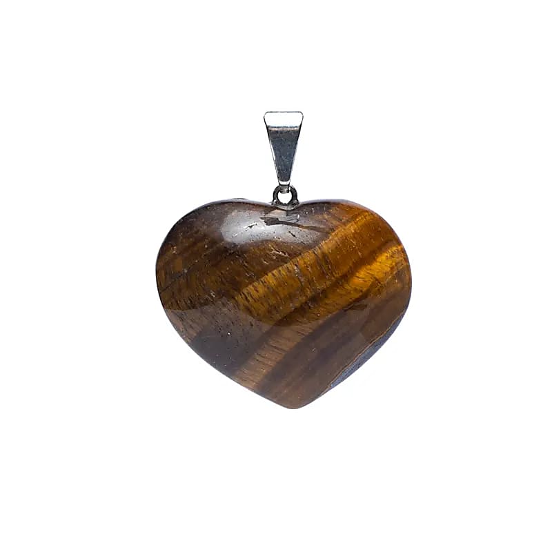 Tiger Eye Gemstone Pendant Hjerteformet --pakke med 2 stk - ±2-3cm