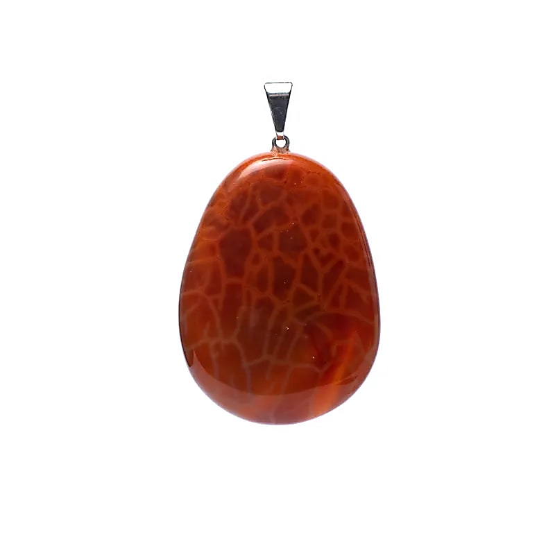 Fire Agate ädelstenshänge droppformad -- ±35-4cm Set med 2 st - ±3,5-4cm Set med 2 st