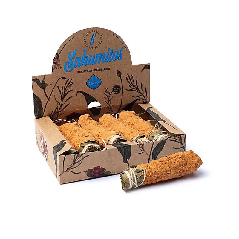 Sagrada Madre Sahumitos Smudge Sandalwood Per 5 In Display Box - 18x4x12cm