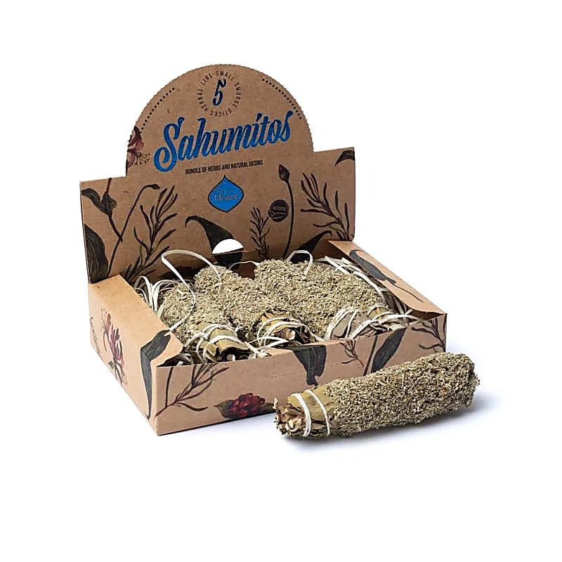 Sagrada Madre Sahumitos Smudge White Sage Per 5 In Display Box - 18x4x12cm