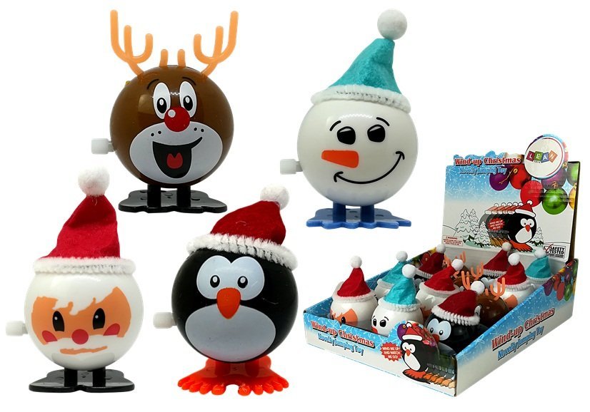 Set di giocattoli natalizi a carica Pinguino 12 pezzi Renna Pupazzo di neve Babbo Natale
