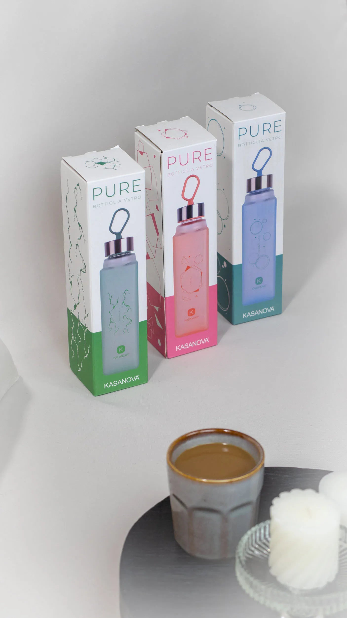 Flasche Kasanova Pure Bottiglia 420ml Teal Green