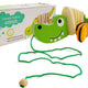 Wooden Crocodile On Wheels 18cm