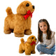 Cachorro interativo com controle remoto se move e late marrom