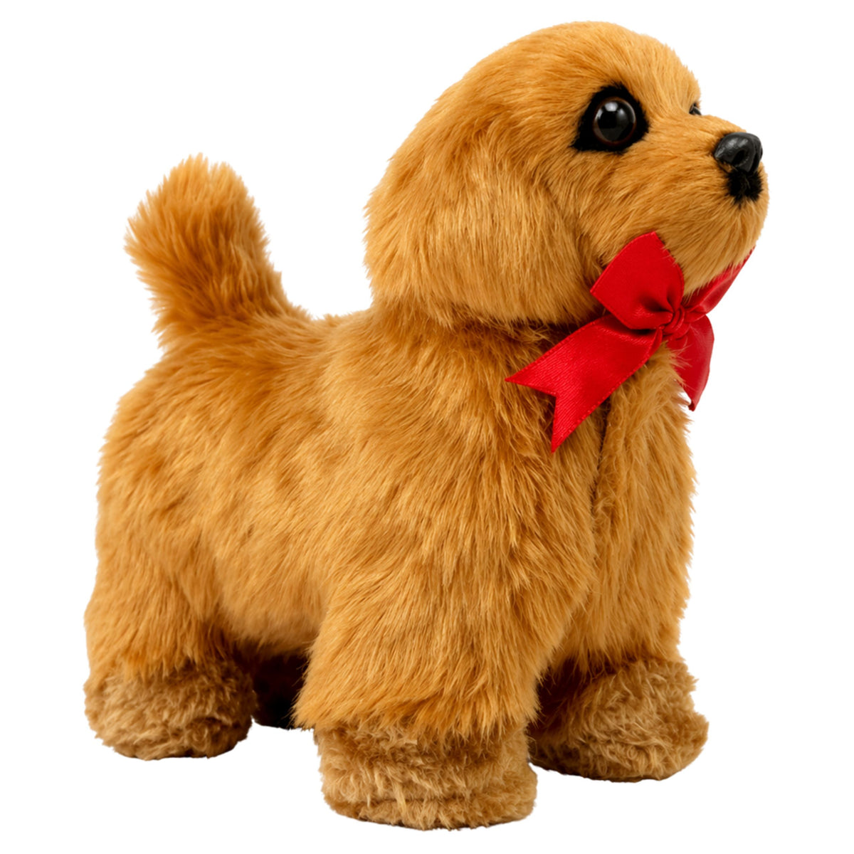Cachorro interativo com controle remoto se move e late marrom