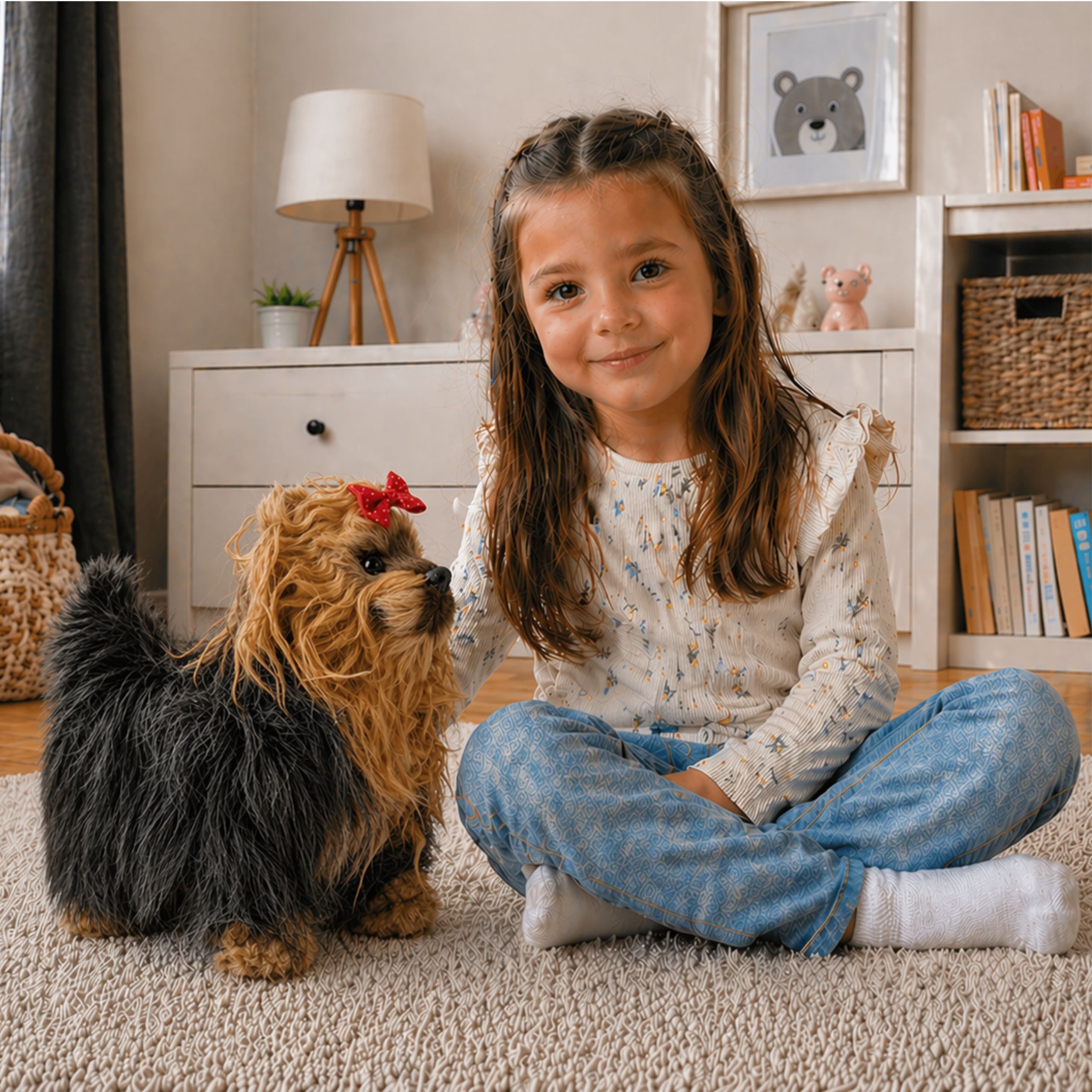 Interactive York Dog Moves Barks Brown-black
