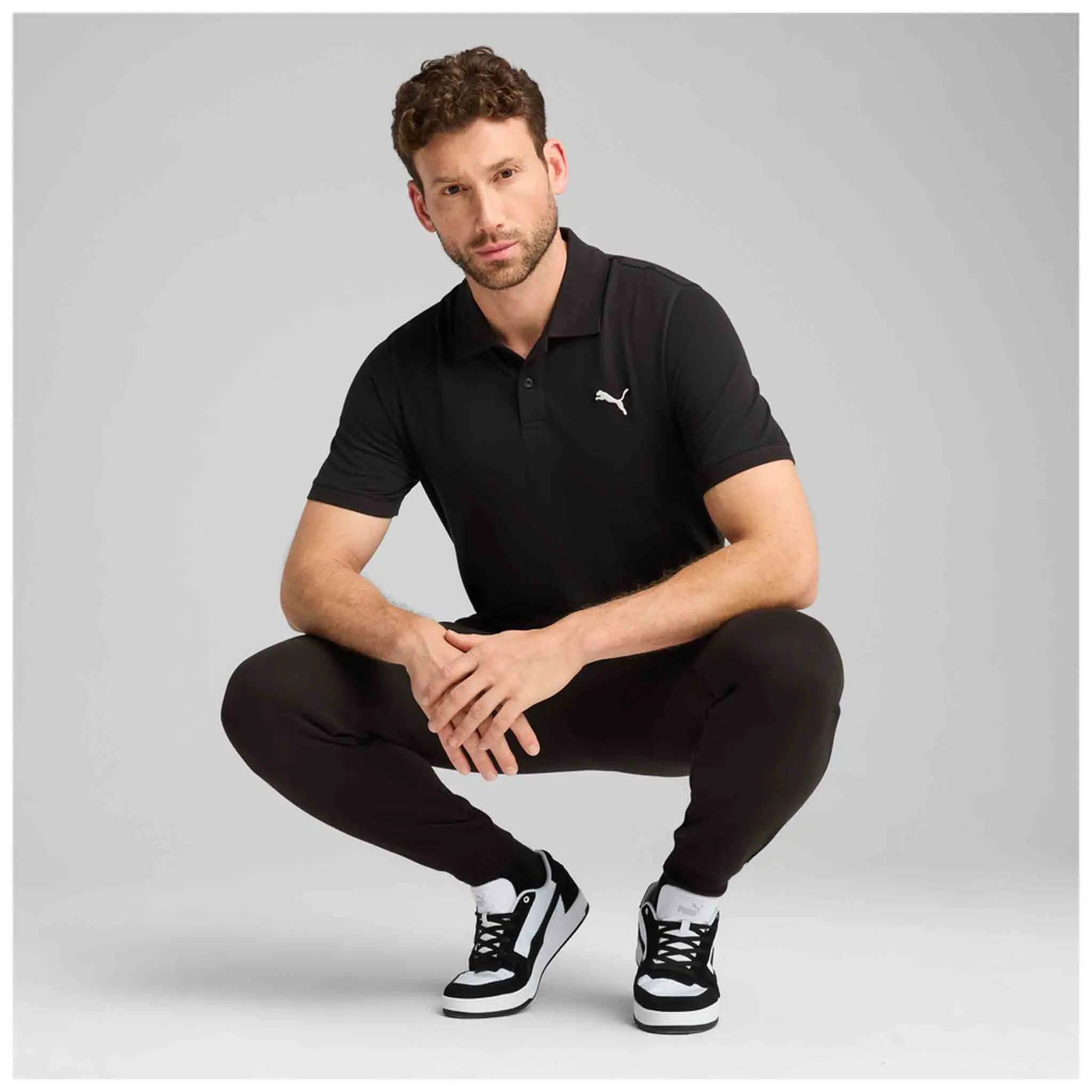 Pánské černé tričko Puma Ess Pique Polo