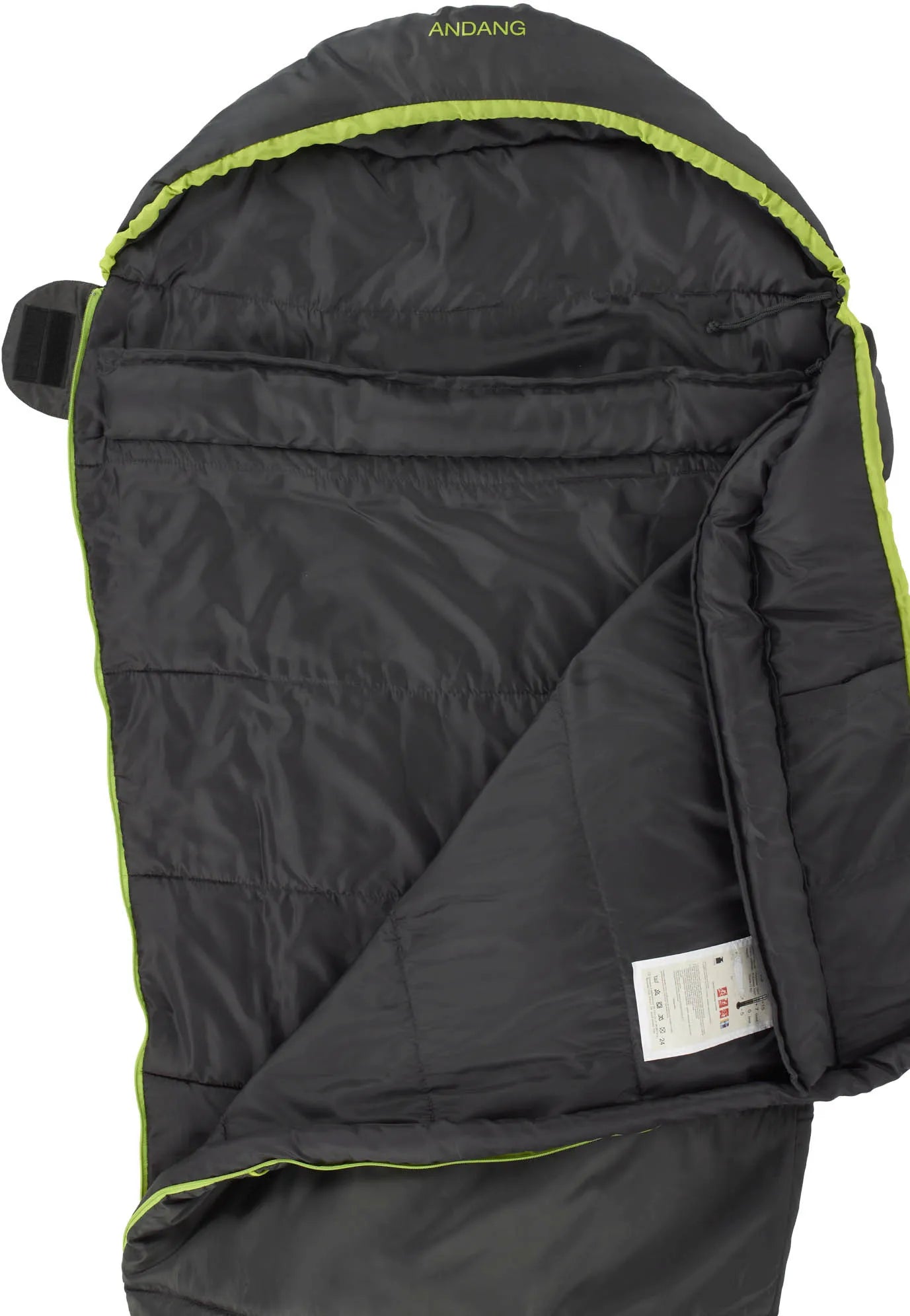 Mumie Spací pytel Loap Andang Blk-grn Černý L-levý zip