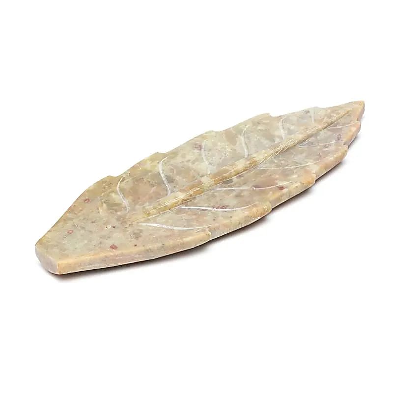 Incense Burner Leaf Shape Soapstone - 25x8 Cm Package Of 2 Pcs