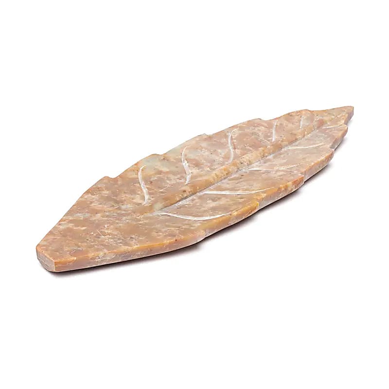Incense Burner Leaf Shape Soapstone - 25x8 Cm Package Of 2 Pcs