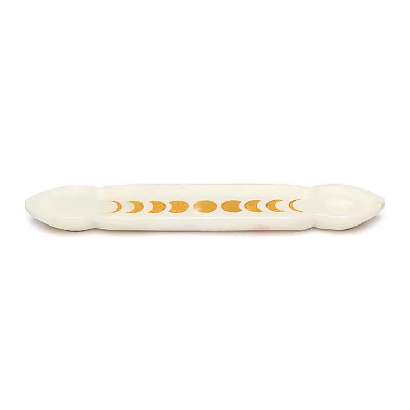 Céimeanna Gealach Burner Incense Marmar Bán - 25.5x5.5x1.5 Cm