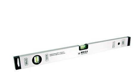 Caixa Aluminim Spirit Level 400 Mm 2 frascos - Parede Horizontal e Vertical 1 Mm de Espessura. Precisão 1mm1m. Cor Prata. Extremidades pretas de plástico que absorvem choques.