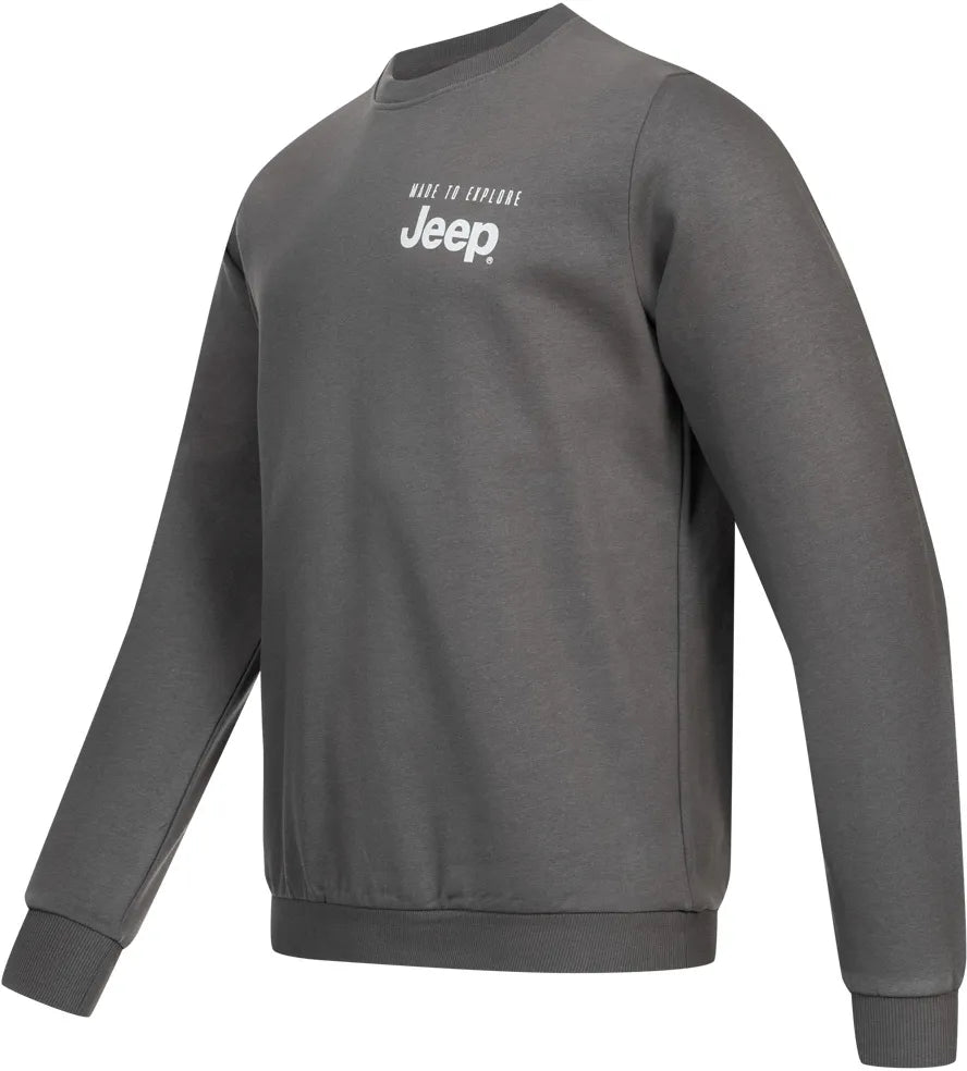 Pánská mikina Jeep s kulatým výstřihem šedá