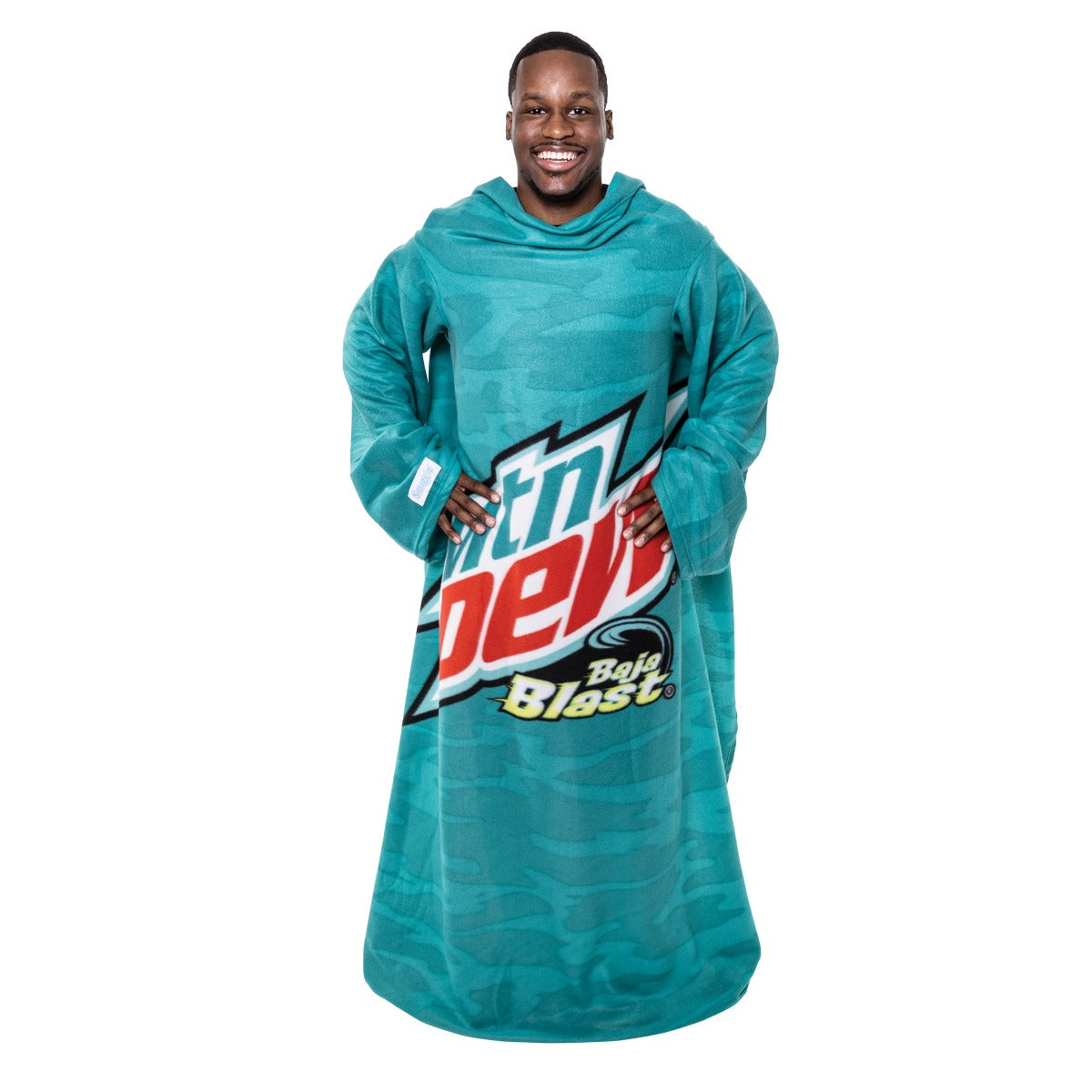 Snuggie Original - Couverture polaire - Avec manches - Mountain Dew Green Retro Blue