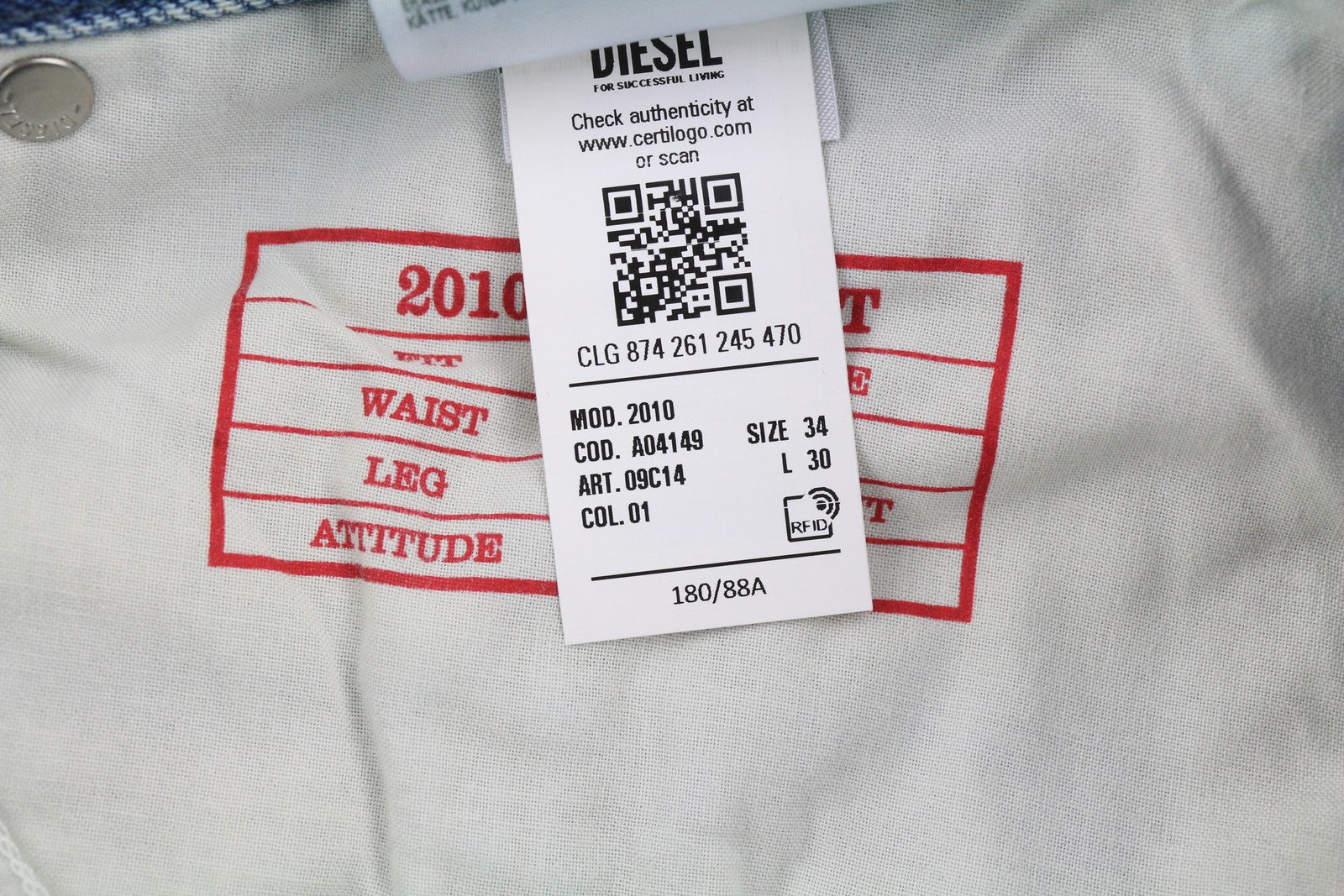 Diesel 2010 09c14 Pánske Jeansloose Rovné Prané Modré Denim Rrp250