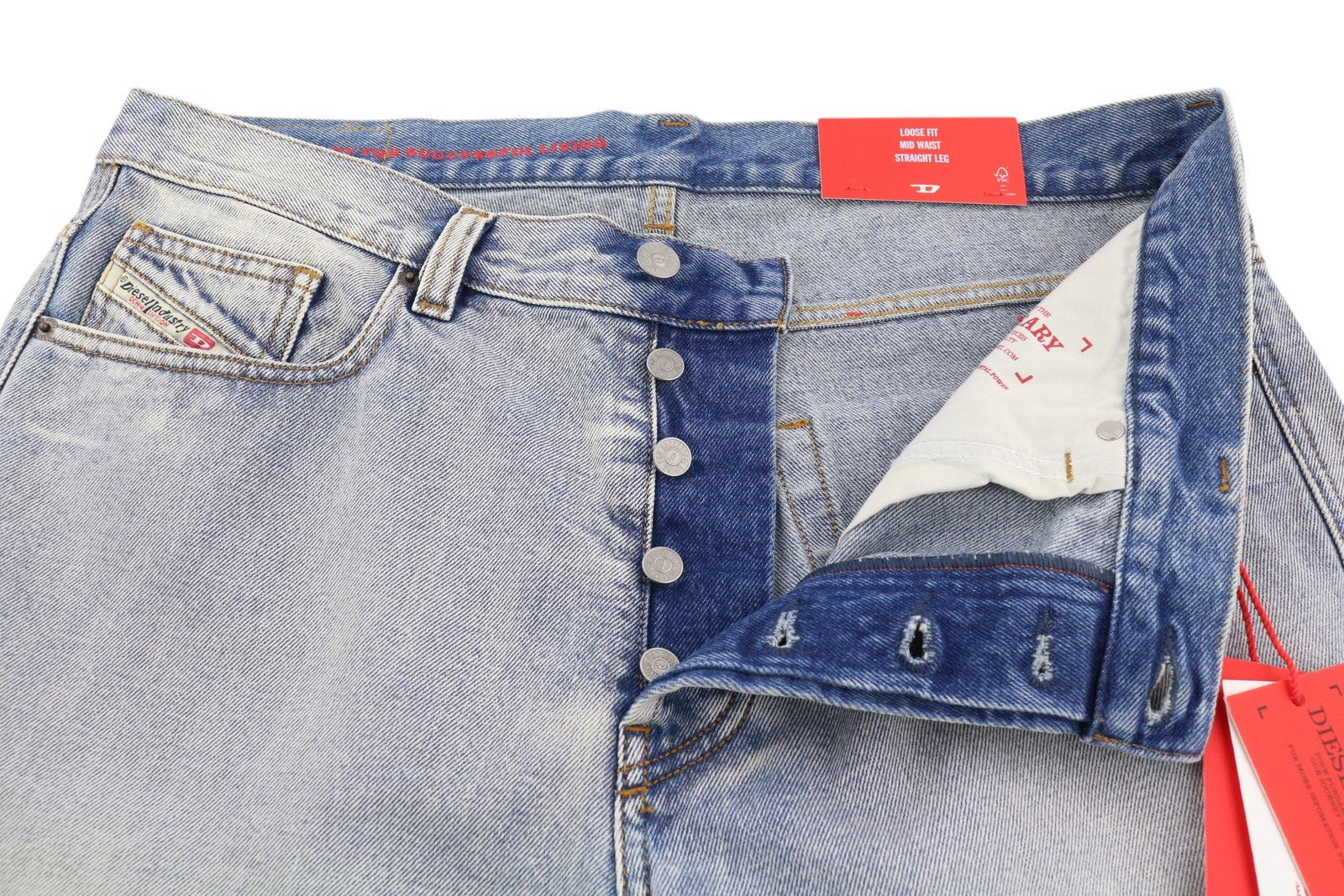 Diesel 2010 09c14 Pánske Jeansloose Rovné Prané Modré Denim Rrp250