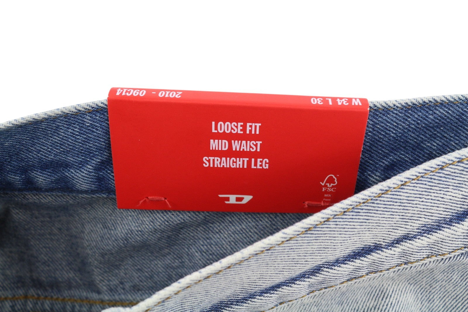 Diesel 2010 09c14 Pánske Jeansloose Rovné Prané Modré Denim Rrp250