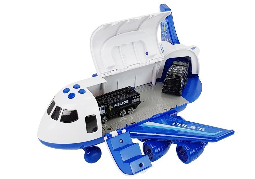 Police Folding Plane With Cars 1:64 With Lights And Sounds