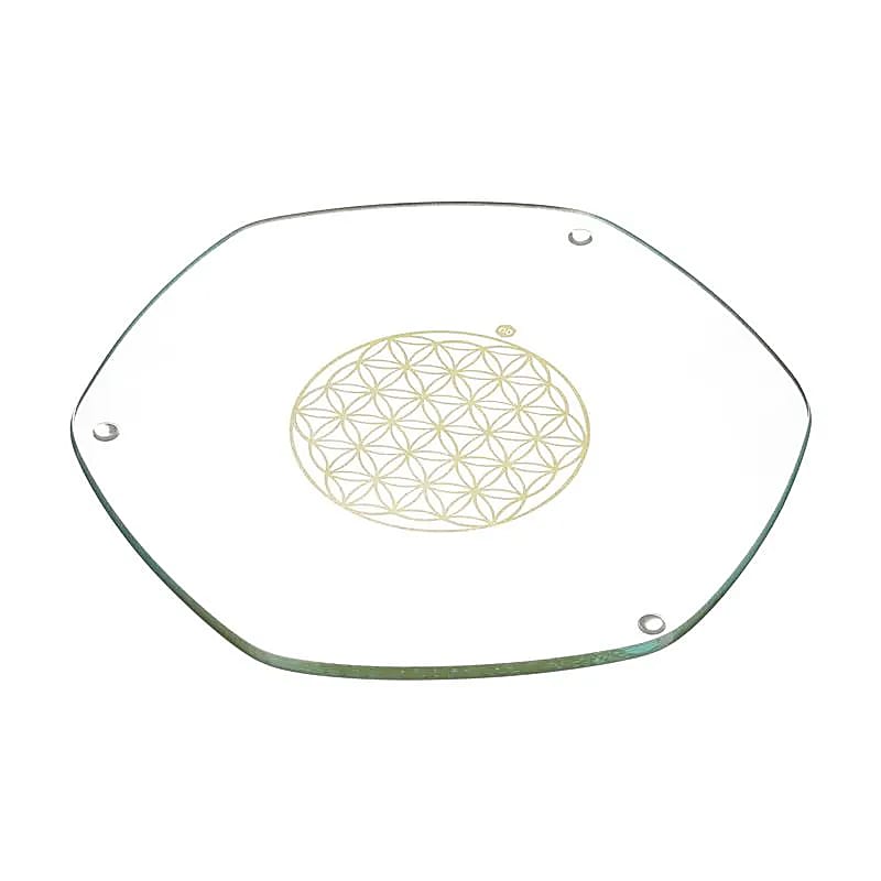Energyplate with Floweroflife in Gold Small - 9 cm
