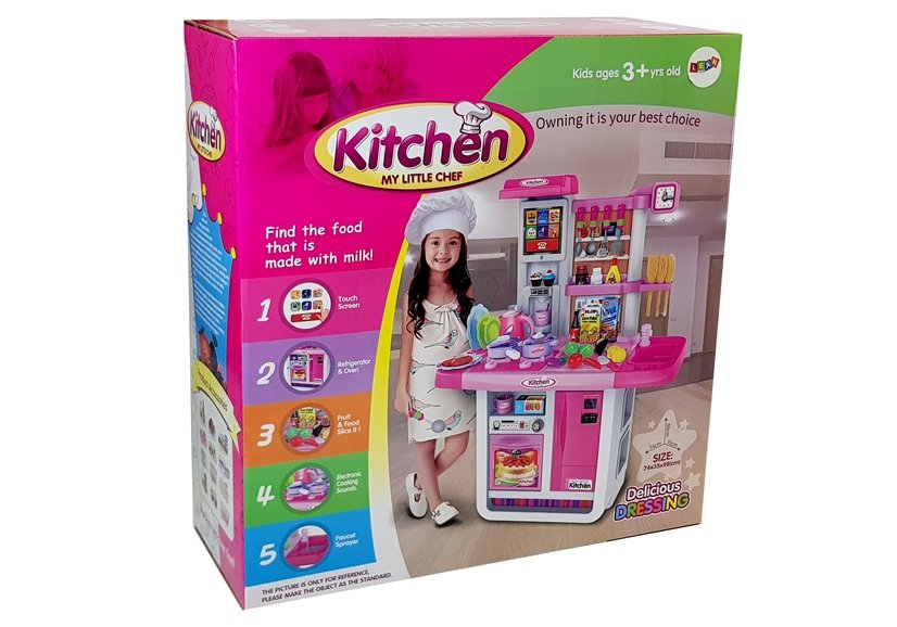 Pink Kitchen With Water Pots Groceries Sound