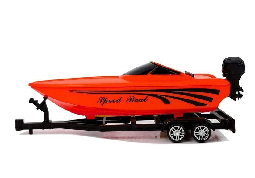 Camper With Red Motorboat And 1:48 Friction Drive