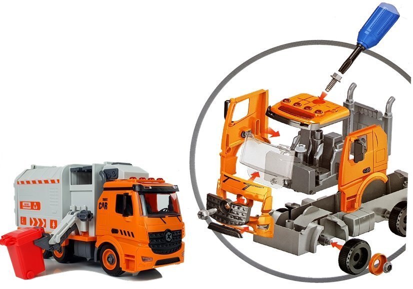 Diy Garbage Truck Sorter Kit Waste Sorting Game Screwdriver Sound Light Effects