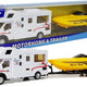 Wohnmobile With A Yellow Motorboat And 1:48 Friction Drive