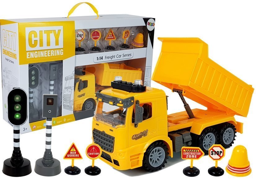 Tipper Set 1:14 Road Signs Lights Speed camera Yellow
