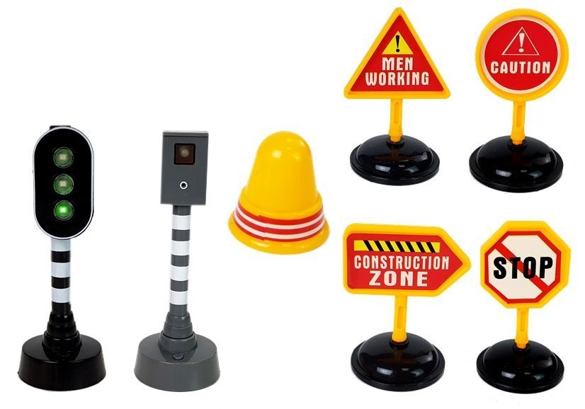 Tipper Set 1:14 Road Signs Lights Speed camera Yellow