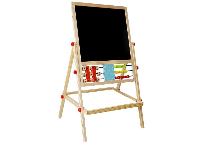 Wooden Chalk Board. Abacus. Clock Numbers And Magnet