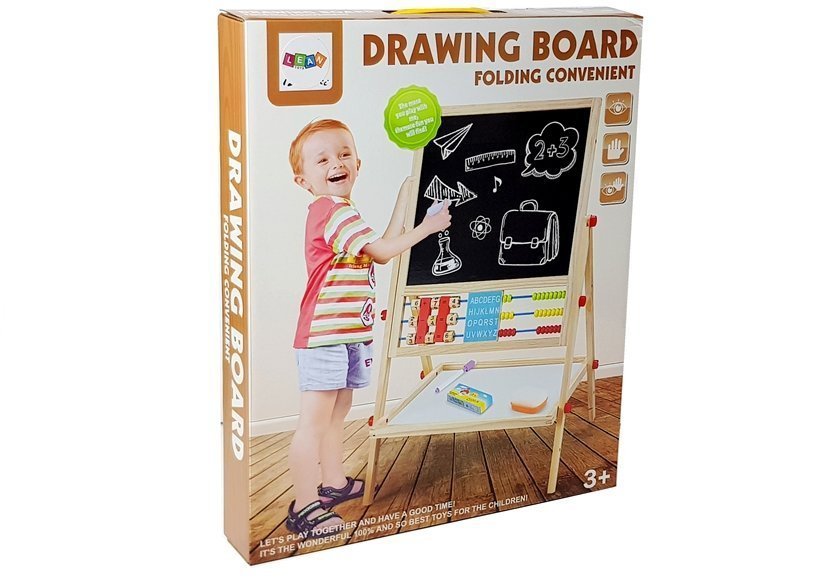 Wooden Chalk Board. Abacus. Clock Numbers And Magnet