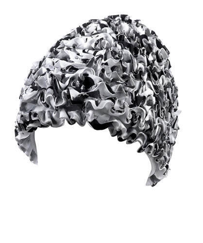 Beco Women's Fringed Swim Cap | Fabric | White/black**