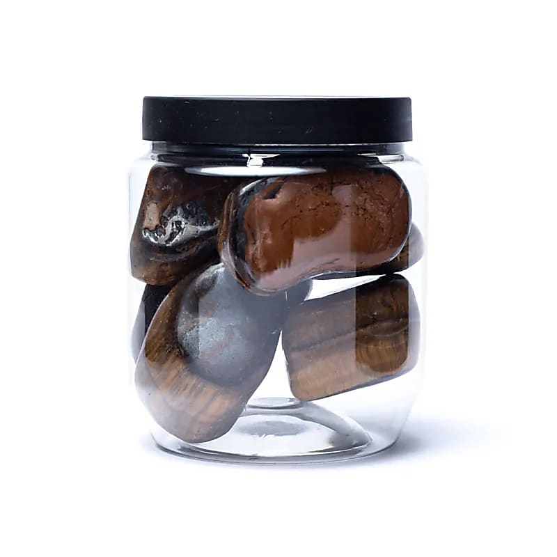 Tiger Eye Tumbled Stones A Quality - ±500g; ±4-6cm
